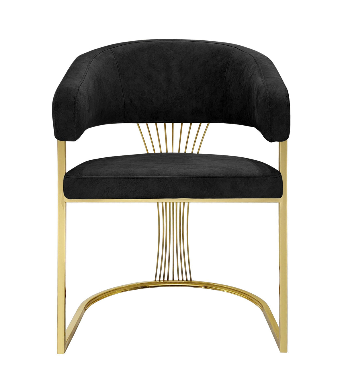 Porado Chair - Velvet - Elegant Gold Metal Frame Tub Chair