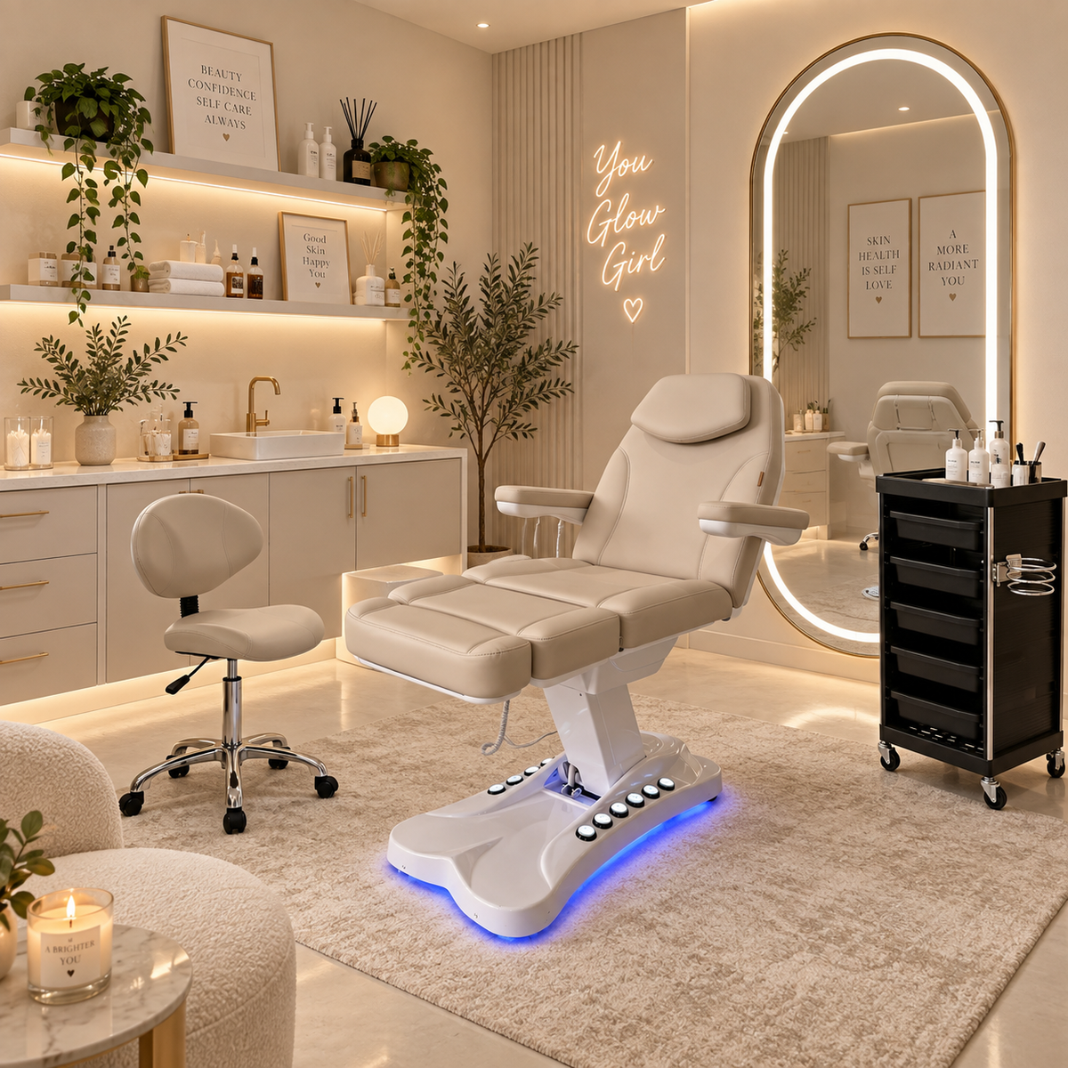 Oval Ivy Beauty Salon Hairdressing LED light Mirror 170 cm x 70 cm