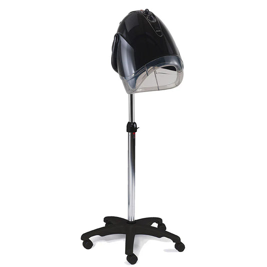 REM Elan Dryer Black Mobile Hood Dryer with Pole + Base