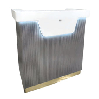 Valentino Reception Desk: Grey, Cream, Olive Gold