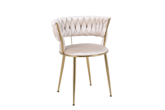 Camellia Cream & Gold Waiting/ Dining Chair
