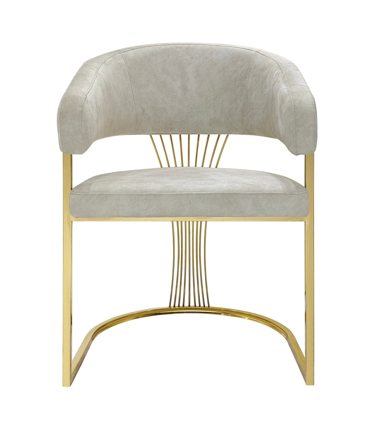 Porado Chair - Velvet - Elegant Gold Metal Frame Tub Chair
