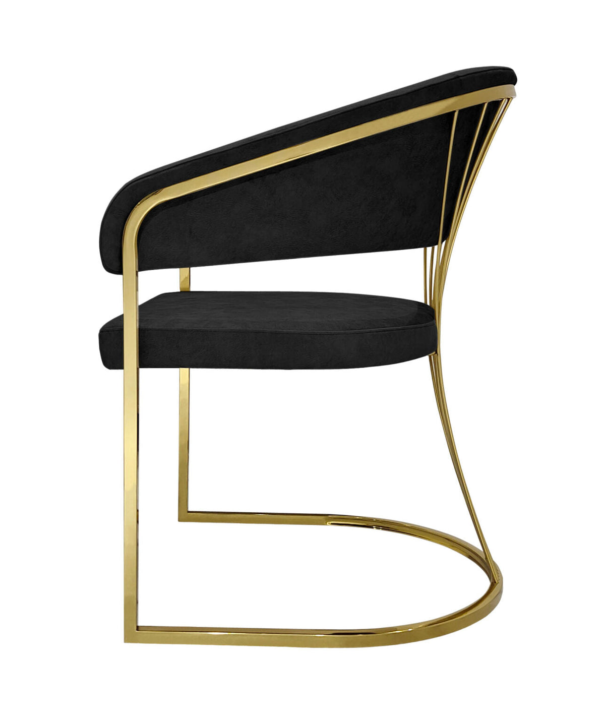 Porado Chair - Velvet - Elegant Gold Metal Frame Tub Chair