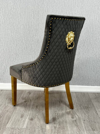 Majestic Lion Knocker Chair - Gold Range