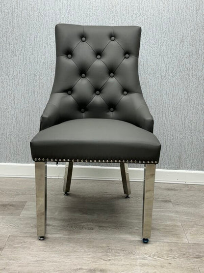 Majestic Lion Knocker Chair - PU Faux Leather