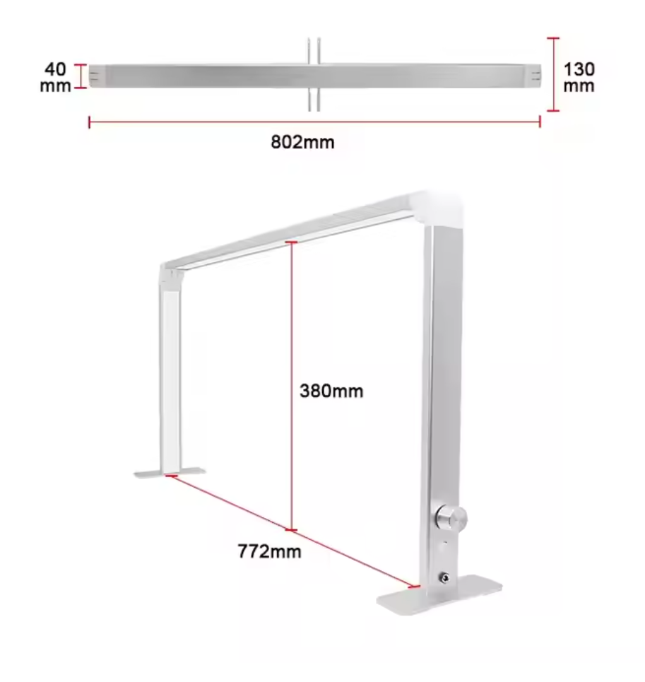 Measurement chart of a rectangular object with dimensions labeled