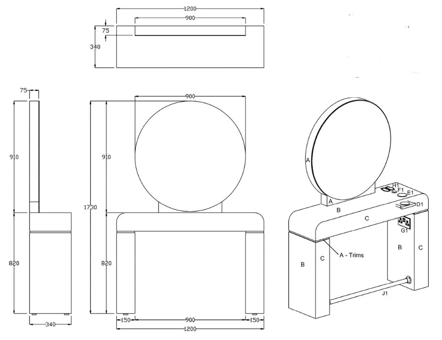 REM Solaire Styling Unit Desk