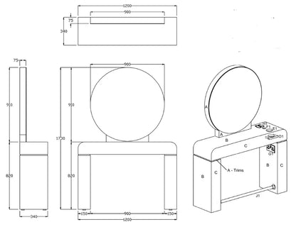 REM Solaire Styling Unit Desk